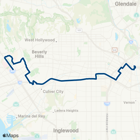 LADOT Commuter Express Ce431b map