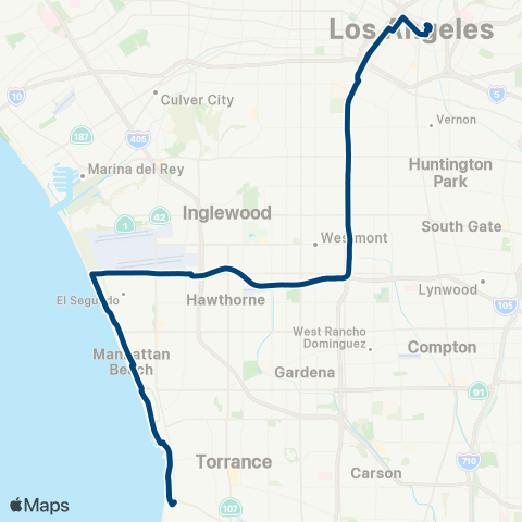 LADOT Commuter Express CE438B map