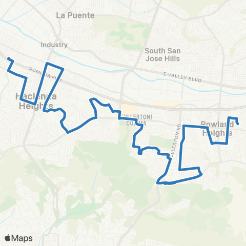 LA County Shuttles Heights Hopper Shuttle map