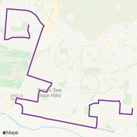 LA County Shuttles East Valinda Shuttle map