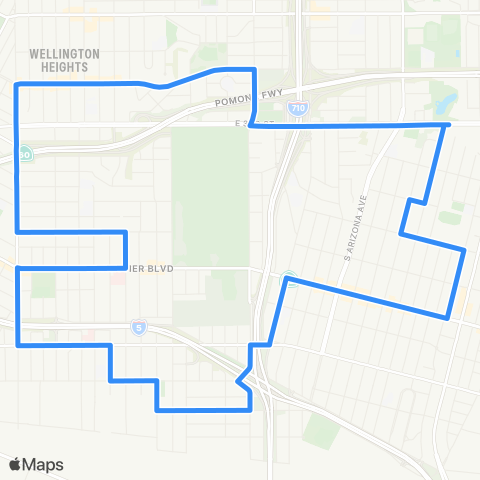 El Sol East LA Shuttle Union Pacific / Salazar Park map