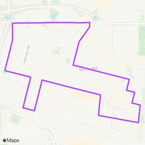 El Sol East LA Shuttle Whittier Boulevard / Saybrook Park map