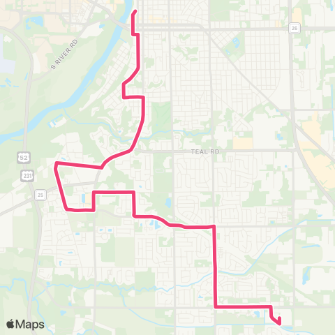 CityBus Fourth St map