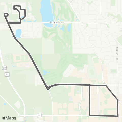 CityBus Lindberg Express map