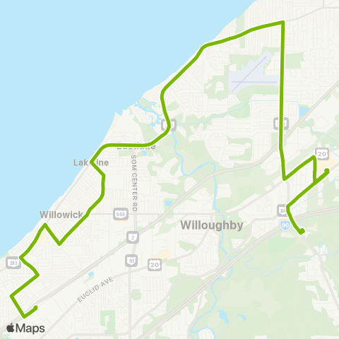 Laketran Mentor - Shoregate map