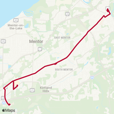 Laketran Mentor - Painesville map