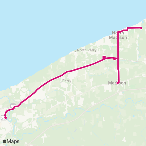 Laketran Painesville - Madison map