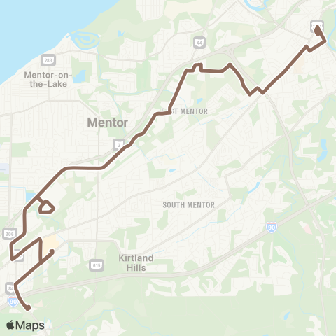 Laketran Painesville-Mentor map