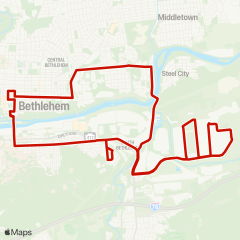 LANta Bethlehem Circulator map