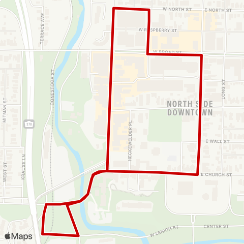 LANta Bethlehem Downtown Shuttle map