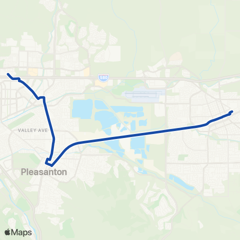 Wheels Pleasanton - Livermore via Stanley map