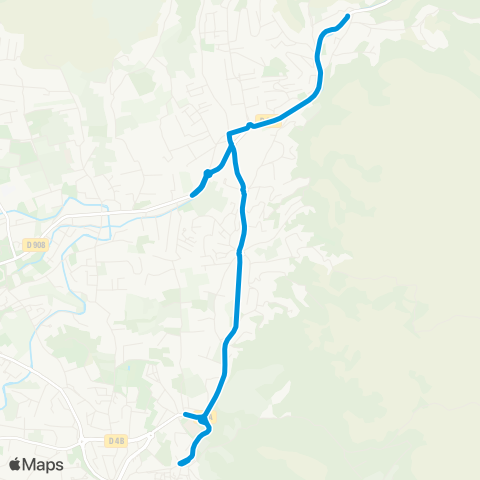 Les Bus des Collines TAD Vert :  La Fève - Plan de Cuques map