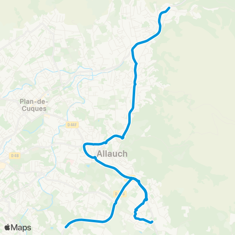 Les Bus des Collines La Fève-lycée-Monte-Cristo map