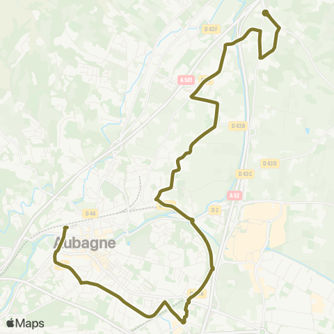 Les Lignes de l'Agglo Saint Pierre - Gare d'Aubagne map