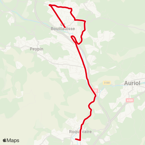 Les Lignes de l'Agglo La Bouilladisse - La Destrousse - Cge Roquevaire map