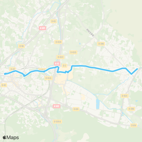 Les Lignes de l'Agglo Gare Aubagne - Ctre comm. - Gémenos C.V. map