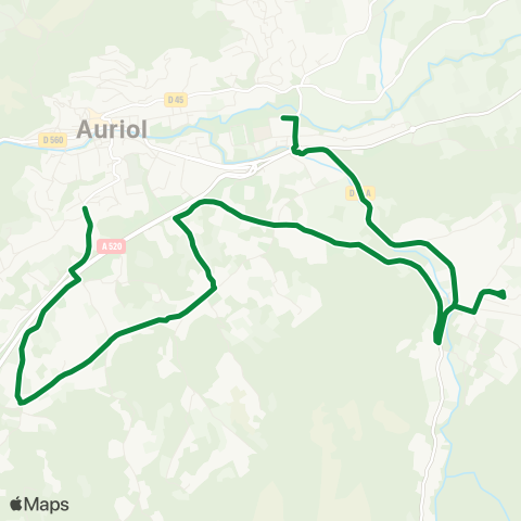 Les Lignes de l'Agglo Mairie Auriol - Parette - Collège Ubelka d'Auriol map