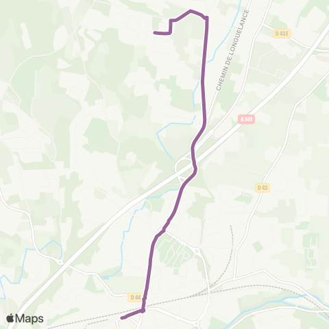 Les Lignes de l'Agglo Lotissement les Solans - Gare d'Aubagne map