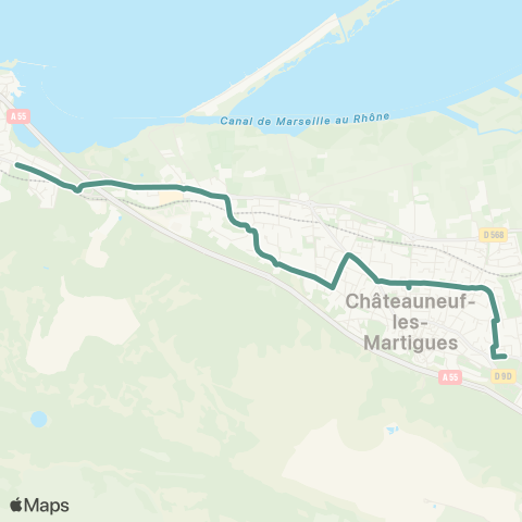 Les Bus de la Côte Bleue Collège des Amendeirets map