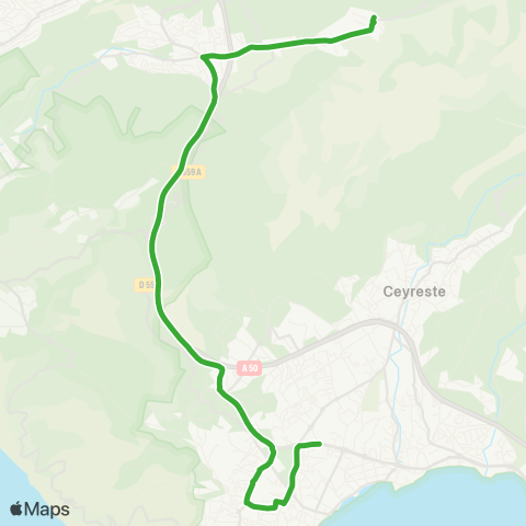 Les Bus de la Marcouline La Ciotat - Roquefort-la-Bedoule map