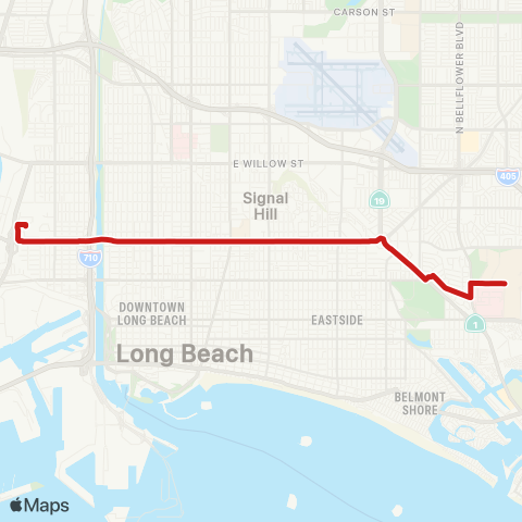 Long Beach Transit PCH / CSULB map