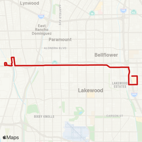 Long Beach Transit Artesia Blvd map