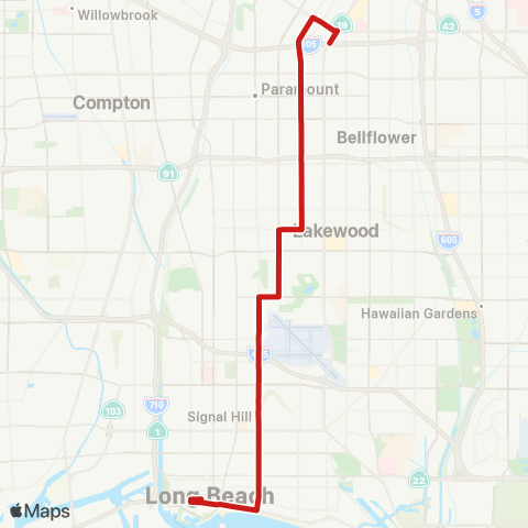 Long Beach Transit Cherry map