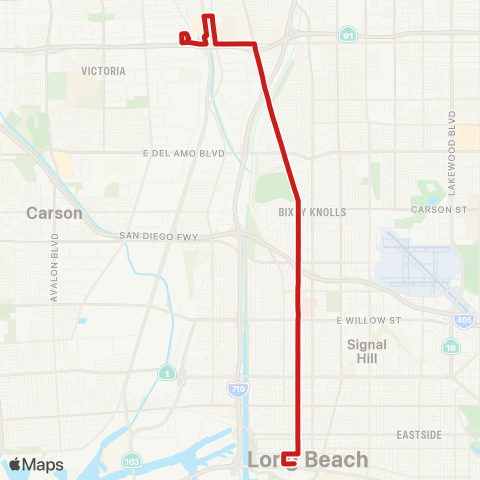 Long Beach Transit Long Beach Blvd map