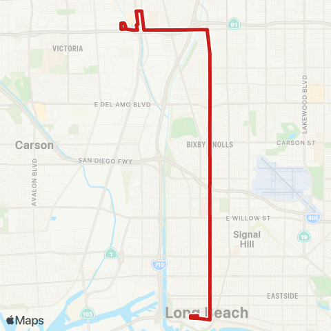 Long Beach Transit Atlantic / Artesia Station map