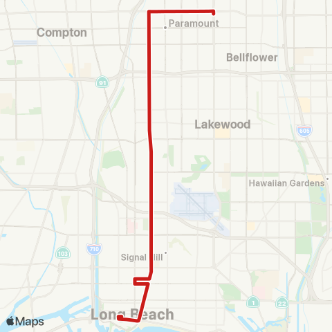 Long Beach Transit Alamitos - Orange map