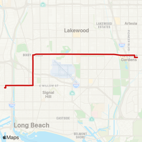 Long Beach Transit Carson St. map