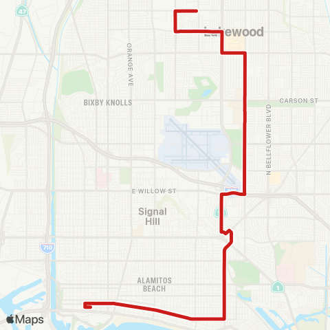 Long Beach Transit Broadway / Clark map