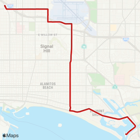 Long Beach Transit Redondo Ave. map