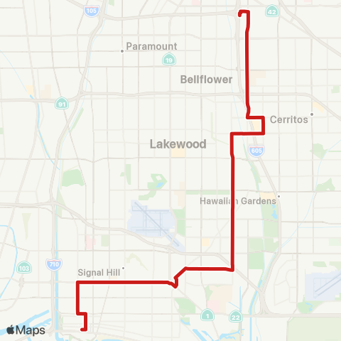 Long Beach Transit PCH / Palo Verde map