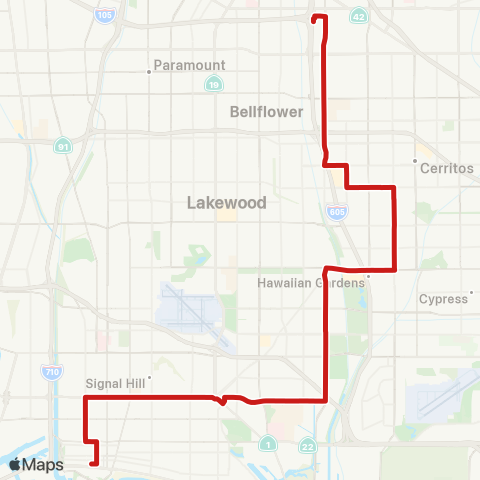 Long Beach Transit PCH / Studebaker map