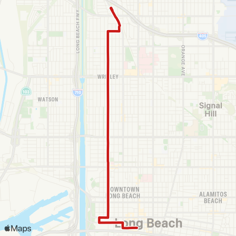 Long Beach Transit Magnolia map