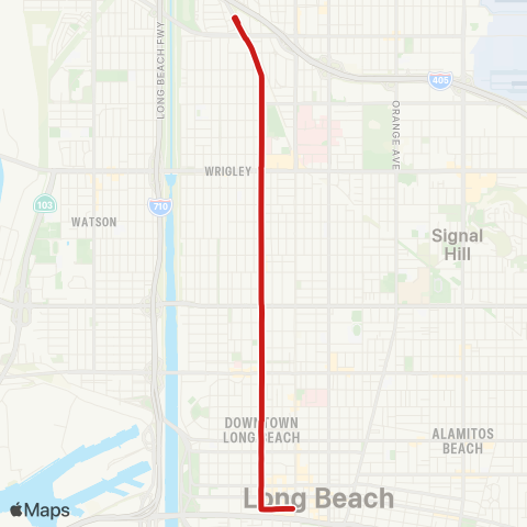 Long Beach Transit Pacific map