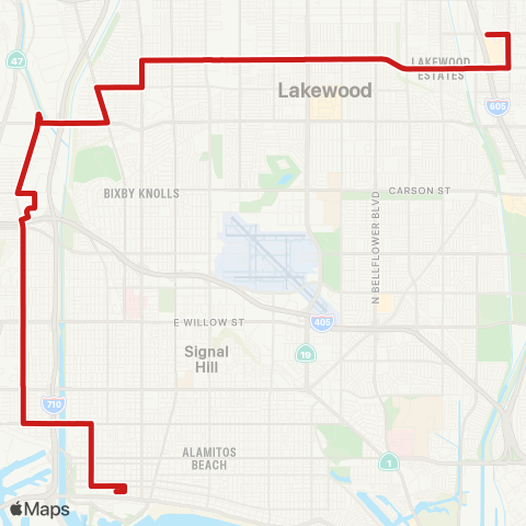 Long Beach Transit Santa Fe / South St. map