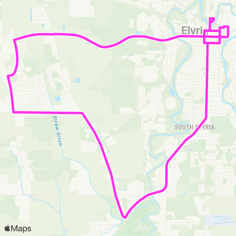 Lorain County Transit Elyria Loop map