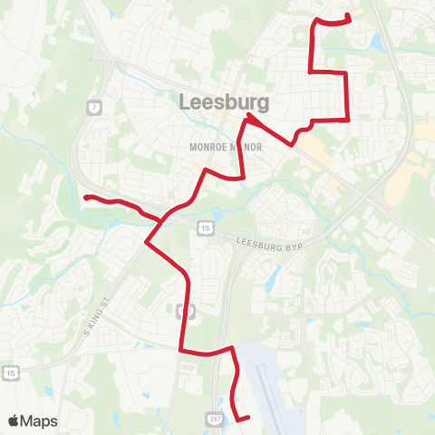 Loudoun County Transit Exeter / Tuscrora / Walmart / Madison_House / Gov'T_Ctr map