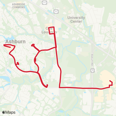 Loudoun County Transit Ashburn Connector map