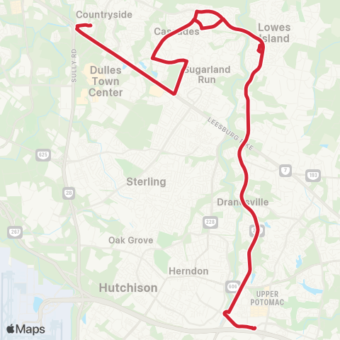Loudoun County Transit Potomac Falls Reston Town Center Station map