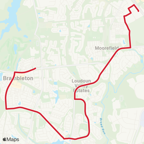 Loudoun County Transit Brambleton (Creighton and Evergreen Ridge) map