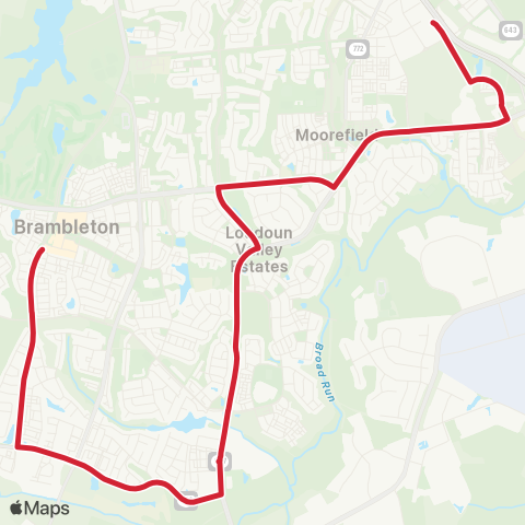 Loudoun County Transit Brambleton (Evergreen Mills) map