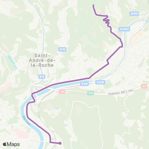 Lignes d'Azur Complexe Sportif de la Lauvette - Pont Michel map