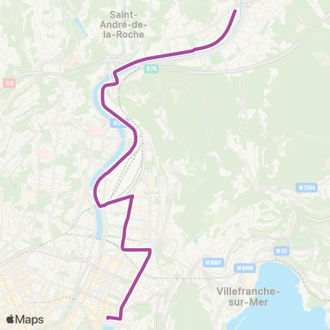 Lignes d'Azur Port Lympia - Ariane / Général Saramito map