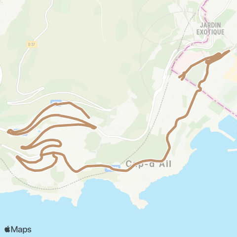 Lignes d'Azur Savorani - Cimetière de Cap d'Ail - Les Genêts map