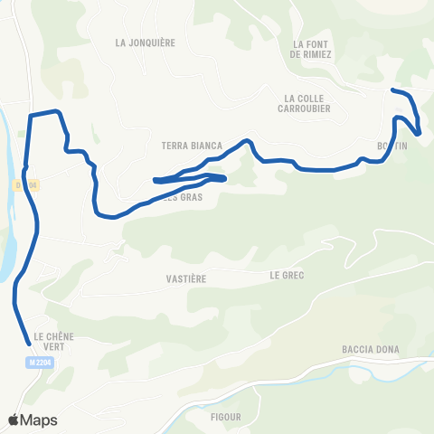 Lignes d'Azur Les Chênes Verts - La Colle / Le Château map