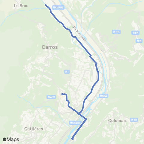 Lignes d'Azur 17ème Ter - Rue 18bis (par Colomars La Manda) - Médiathèque map