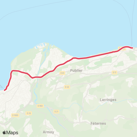 CGN Thonon-les-Bains (F) (lac) - Evian-les-Bains (F) (lac) map